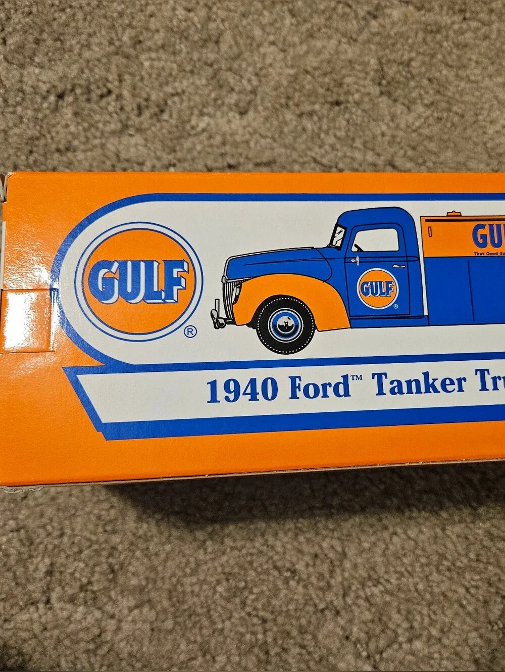 1940 Ford Tanker Truck Toy - Blue & Orange